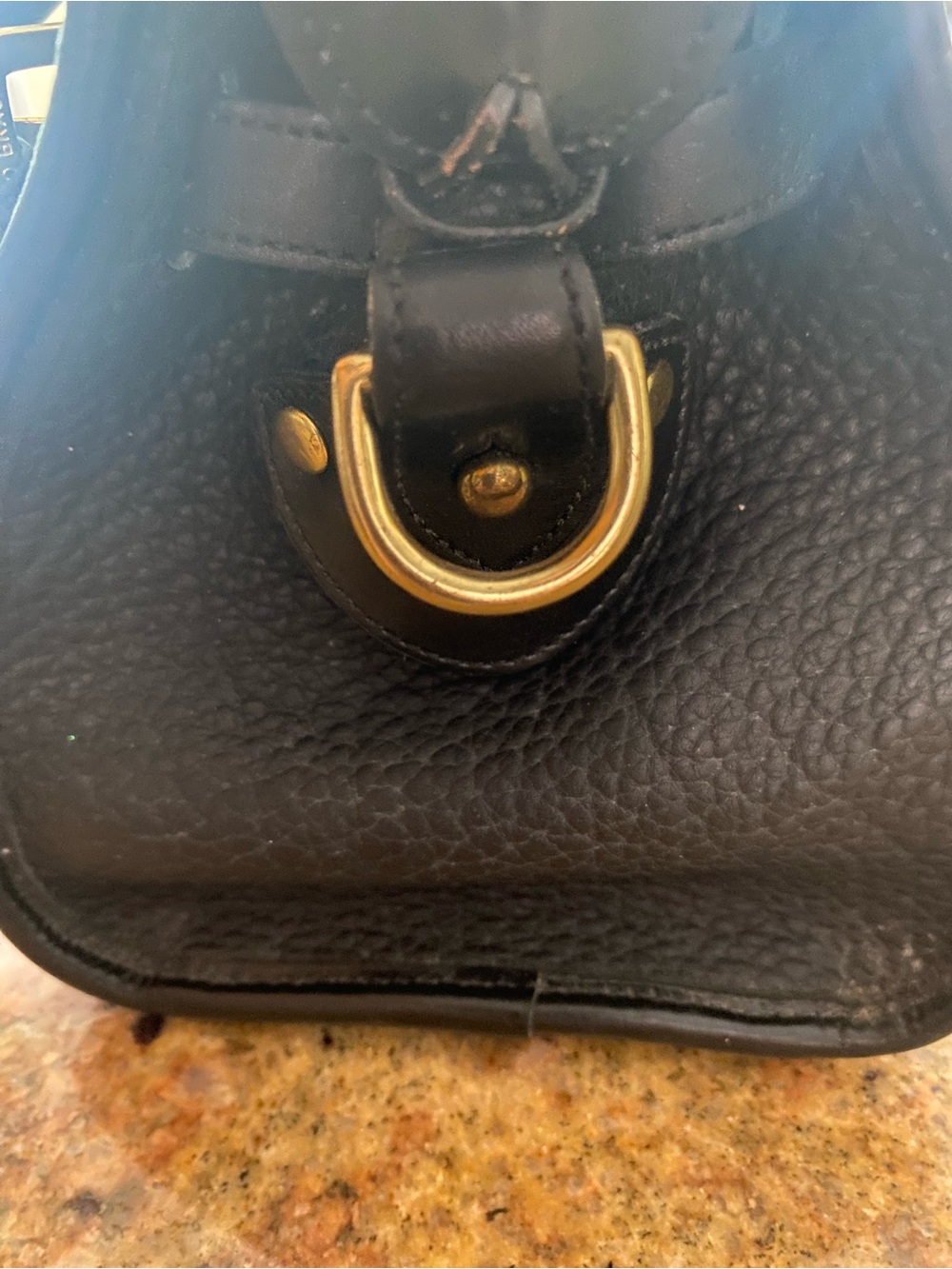 Dooney and Bourke classic Black Leather Tote Handbag with Gold Hardware - Picture 5 of 10